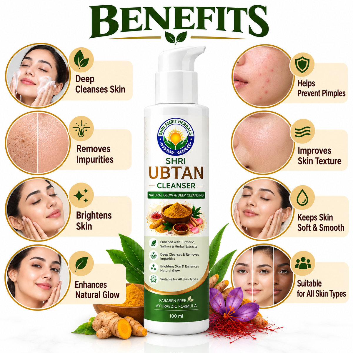 Shri Ubtan Cleanser 100 ml | Natural Glow & Deep Cleansing