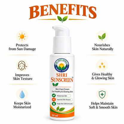 Shri Sunscreen Skin Care Cream for Healthy & Glowing Skin – 50 ml | Shri Amrit Herbals