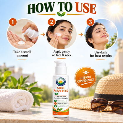 Shri Sunscreen Skin Care Cream for Healthy & Glowing Skin – 50 ml | Shri Amrit Herbals