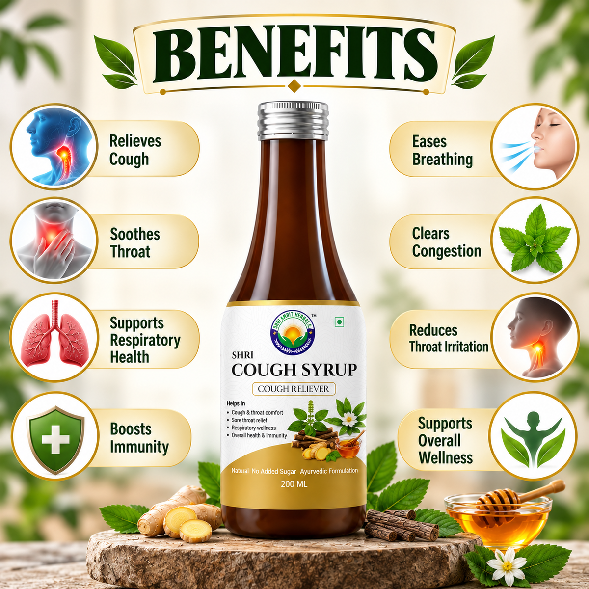 SHRI COUGH SYRUP 200 ML | Cough & Throat Comfort Support