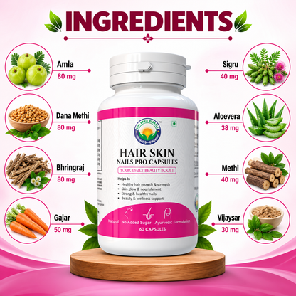 SHRI HAIR SKIN NAILS PRO CAPSULES 60 Capsules | Hair, Skin & Nail Wellness
