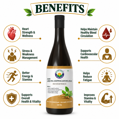 SHRI ARJUNA ASHWAGANDHA RAS 500 ML | Heart Wellness & Vitality Support