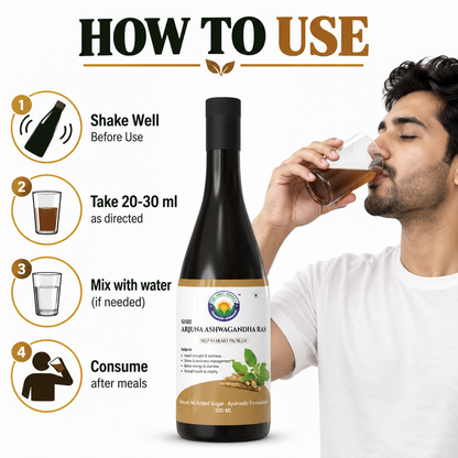 SHRI ARJUNA ASHWAGANDHA RAS 500 ML | Heart Wellness & Vitality Support