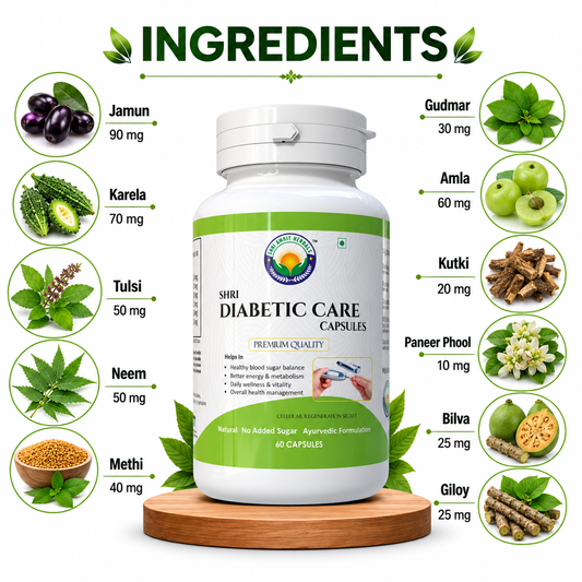 Shri Diabetic Care Capsules 60 Capsules | Blood Sugar Balance & Metabolism Support