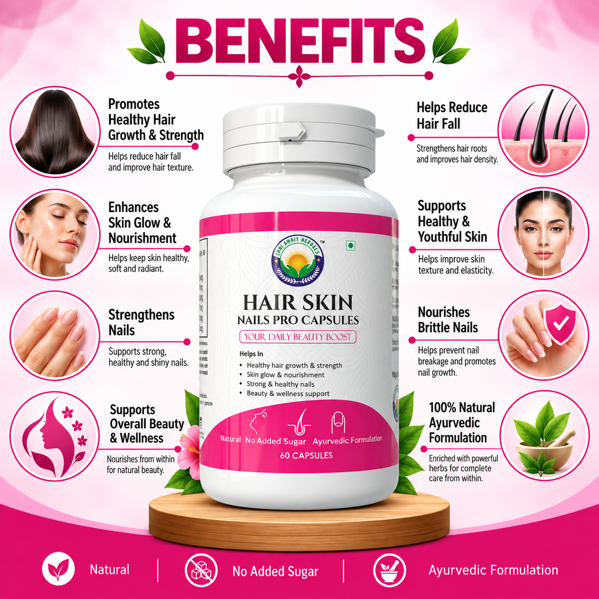 SHRI HAIR SKIN NAILS PRO CAPSULES 60 Capsules | Hair, Skin & Nail Wellness