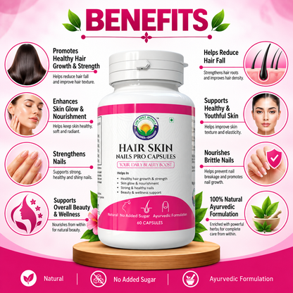 SHRI HAIR SKIN NAILS PRO CAPSULES 60 Capsules | Hair, Skin & Nail Wellness