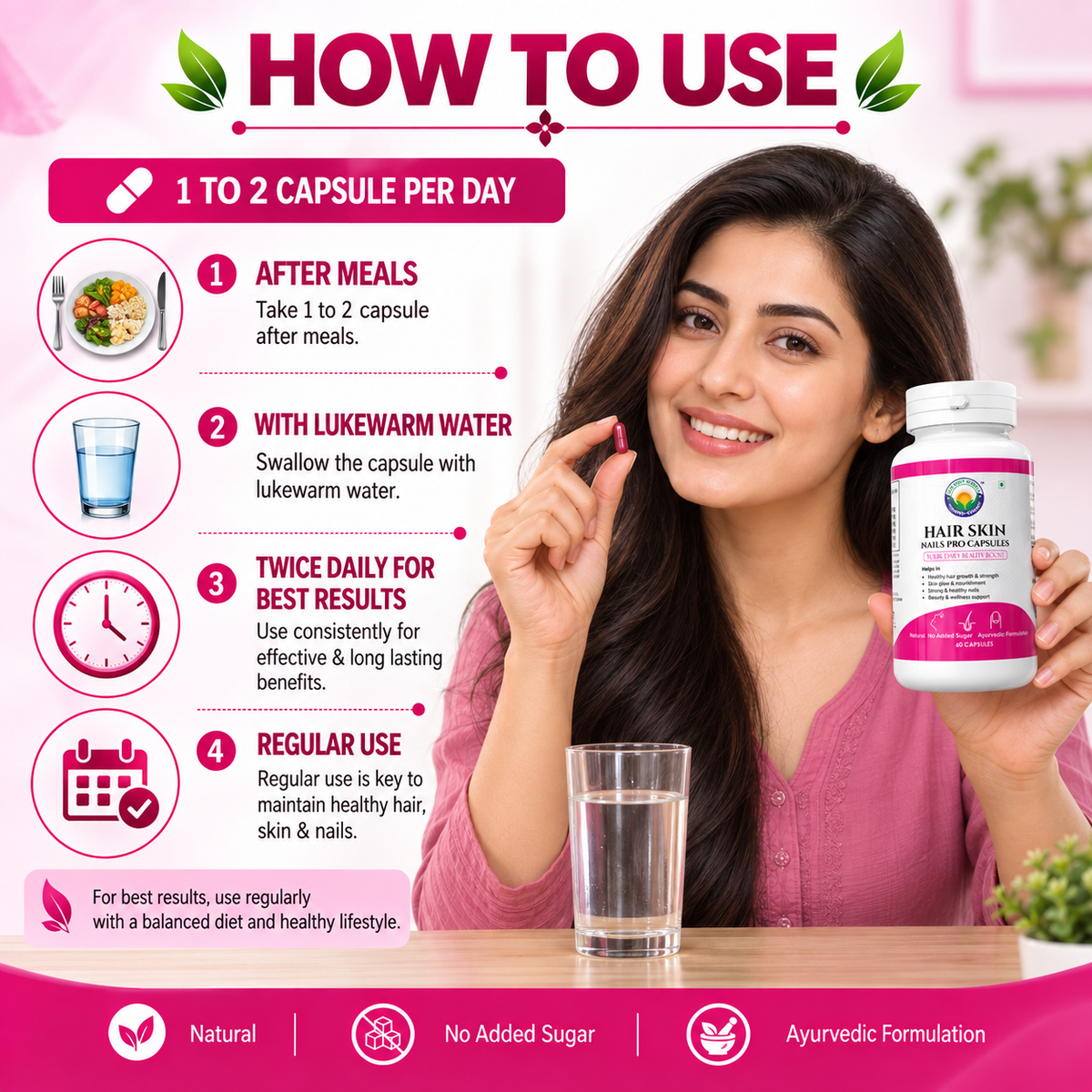 SHRI HAIR SKIN NAILS PRO CAPSULES 60 Capsules | Hair, Skin & Nail Wellness