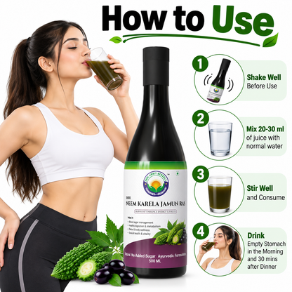 SHRI NEEM KARELA JAMUN RAS 500 ML | Blood Sugar Wellness & Metabolism Support